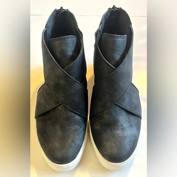 Maurices Gloria Open Side Wedge Women's Black Sparkle Sneakers Size 6.5 - Picture 6 of 16